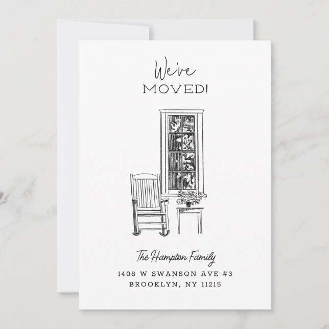 Nostalgic Porch Vignette Sketch Teckning Flytta Meddelande (Framsida)