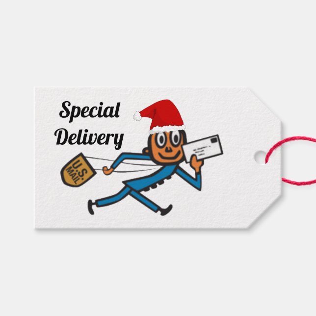 Nostalgic Postal Santa Presentetikett (Framsidan (Horisontell))