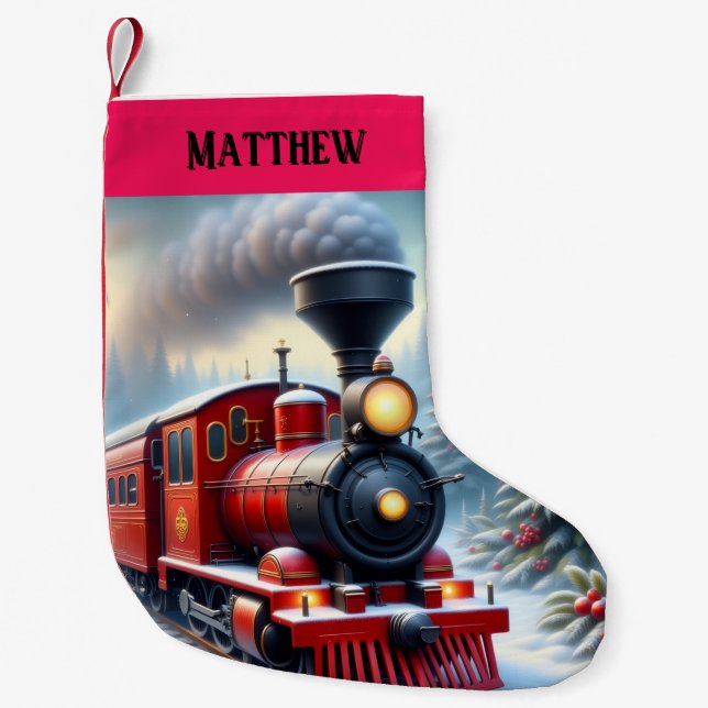 Nostalgic Red Tåg-julklapp Liten Julstrumpa (Framsidan)