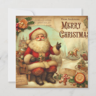 Nostalgic Retro Jultomten God jul Julkort
