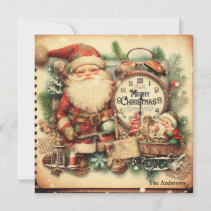 Nostalgic Retro Jultomten God jul Julkort