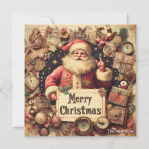 Nostalgic Retro Jultomten God jul Julkort