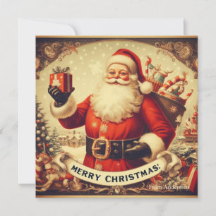 Nostalgic Retro Jultomten God jul Julkort