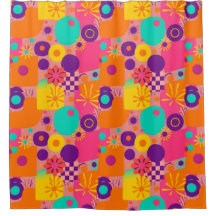 Nostalgic Retro Shower Curtain - Groovy Vibs