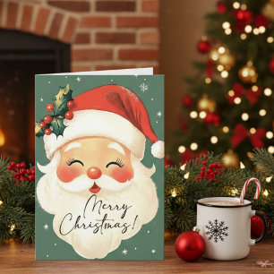 Nostalgic Santa Cute God jul Personlig Helgkort