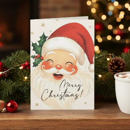 Nostalgic Santa God jul Personlig Helgkort