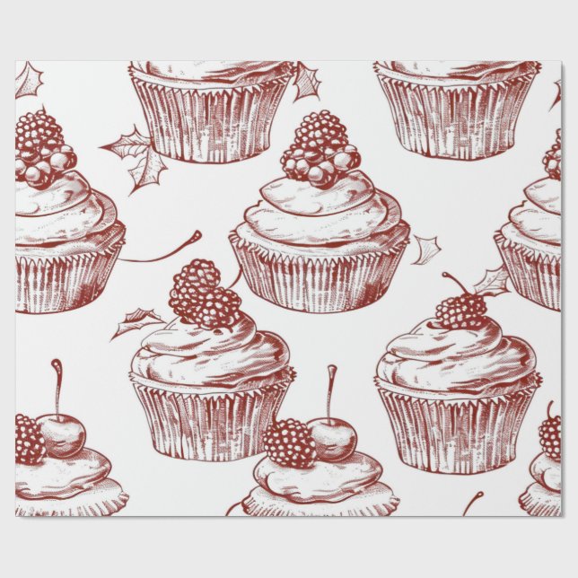 Nostalgic Vintage Red Christmas Presentpapper (Platt)