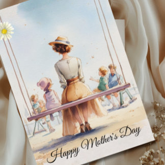 Nostalgic Watercolor  Mother's Day Kort