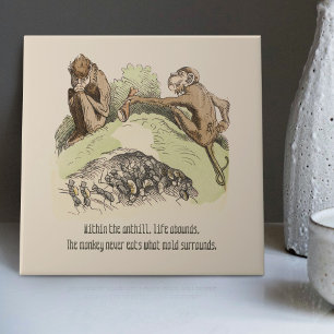 Nostalgic Wilhelm Busch Vintage Humous Rhyme Kakelplatta