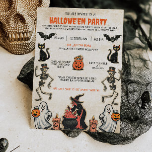 Nostalgik för inbjudan till vintage Halloween fest