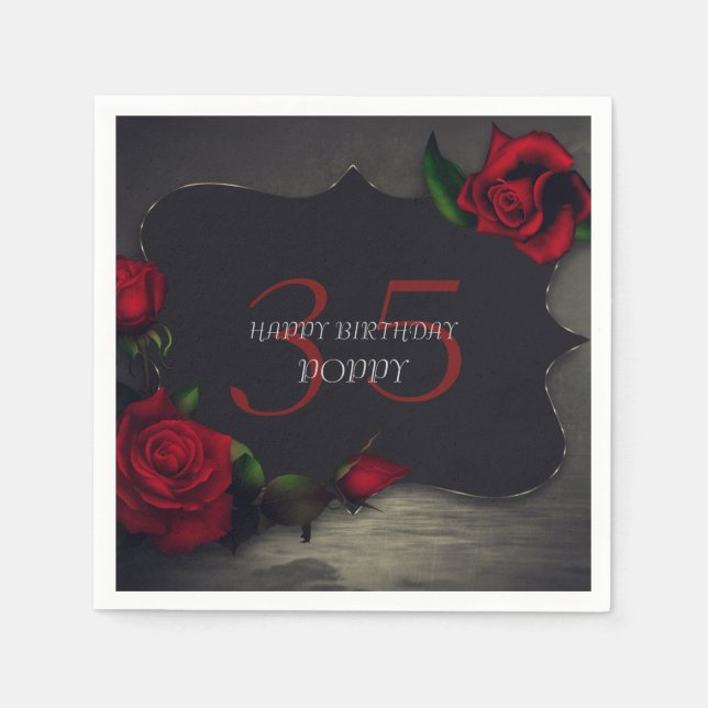 Nostalgik Gothic Kärlek Birthday Pappersservett (Framsidan)