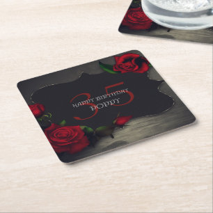 Nostalgik Gothic Kärlek Birthday Underlägg Papper Kvadrat