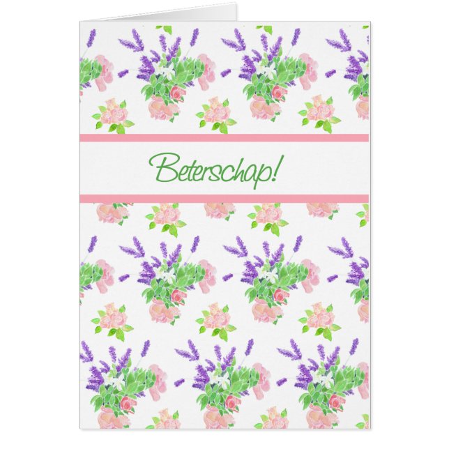 Nostalgisk Blommigt nederländsk Hälsning får bra. Hälsningskort (Framsidan)