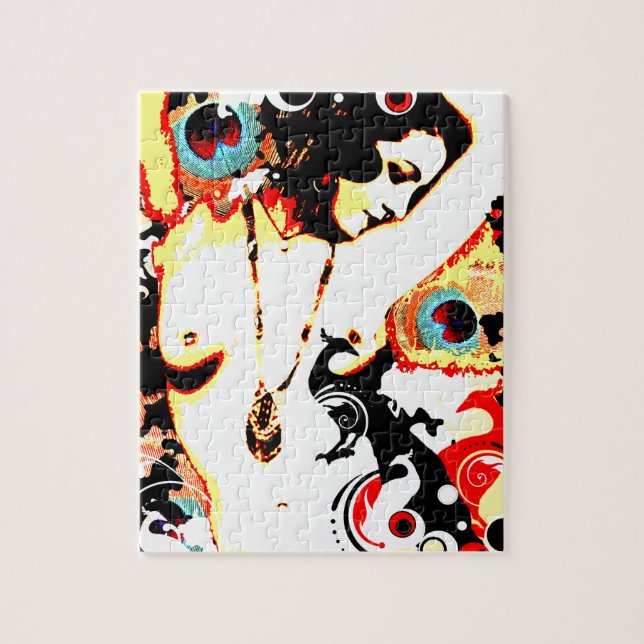 Nostalgisk förförelse - poetisk påfågel pussel (Vertikal)