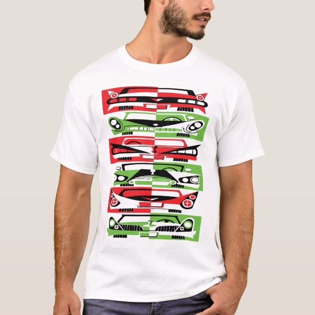 Nostalgisk förtjusning för klassiska bilentusiaste t shirt (Framsida)