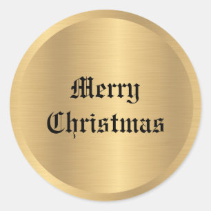 Nostalgisk gammaldags glad jul text vintage runt klistermärke