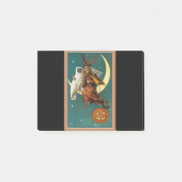 Nostalgisk Glad Halloween Häxa & Uggla Post-it Block