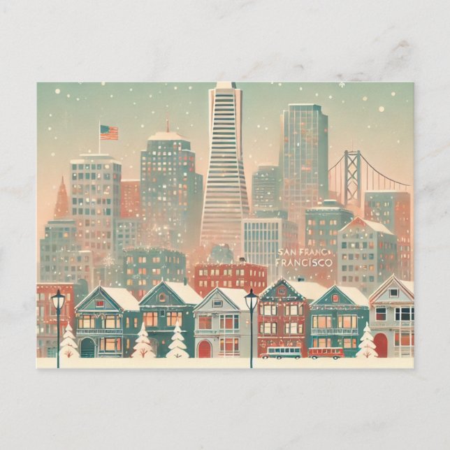 Nostalgisk jul i San Francisco – Hölick charm Helg Vykort (Framsida)