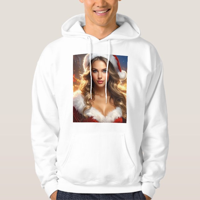 Nostalgisk jul Santa flicka Hoodie (Framsida)