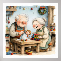 Nostalgisk jul verkstad väggkonst