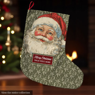 Nostalgisk julklapp Vintage gammal fashioned Stor Julstrumpa