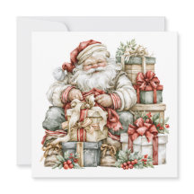 Nostalgisk julkort med tomte