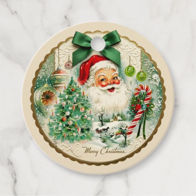 Nostalgisk Kitschmas  Gåvor Etiketter (Framsida)
