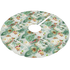 Nostalgisk Kitschmas Julgransmatta Borstad Polyester