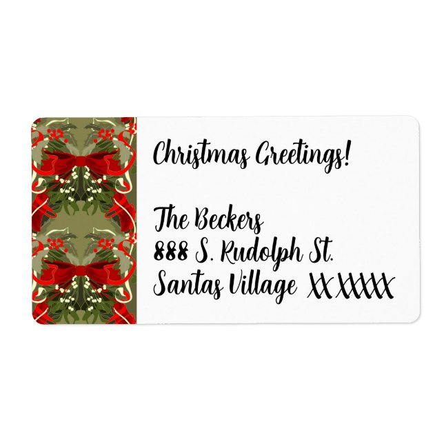 Nostalgisk Mistel och Julkrans Jul Fraktsedel (Framsidan)