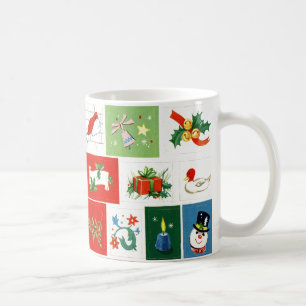 Nostalgisk mugg för vintagejulsymboler