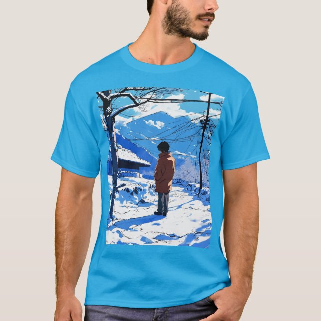 Nostalgisk Solitude - 90:e Anime Winter Aesthetic T Shirt (Framsida)