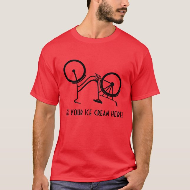 Nostalgisk uppochnervänd lek för cykelglasslastbil t shirt (Framsida)