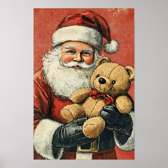 Nostalgisk Vintage Jul Tomte Poster (Framsidan)