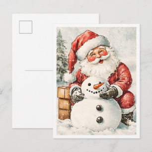 Nostalgisk Vintage Jul Tomte Vykort