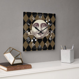 Nostalgisk Vintage Steampunk Fantasy Fyrkantig Klocka