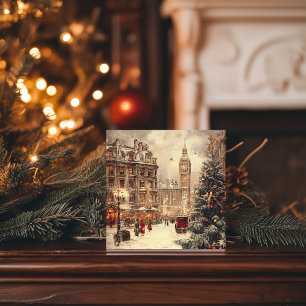 Nostalgisk vinter i London jul Julkort