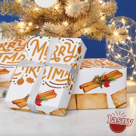 Nostalgisk vinter kanel tall jul presentpapper