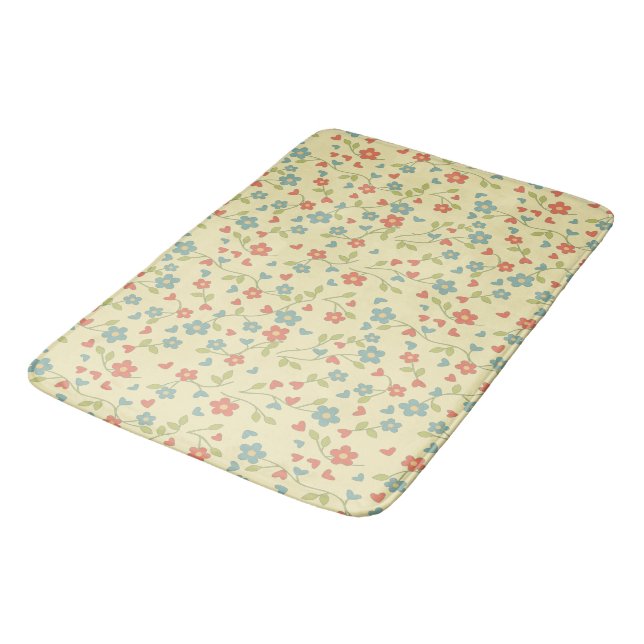 Nostalgiska Blommigtar Bath Mat 3 storlekar Badrumsmatta (Vinklad)