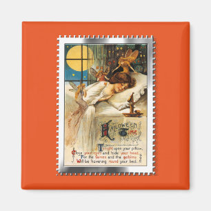 Nostalgiska Halloween-sovande goblins och älvor Magnet