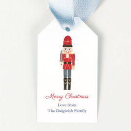 Nostalgiska Helgdagar Red White Nutcracker Presentetikett