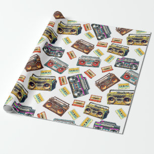 Nostalgiska retro- och kassettband presentpapper