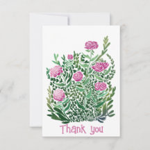 Nostalgiskt abstrakt blommigt platt tackkort