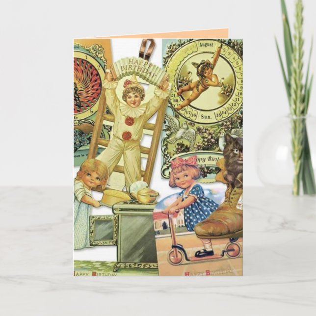 Nostalgiskt födelsedagkort kort (Framsida)