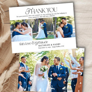 Nostalgiskt Fullt Bleed och Fotoremsan Bröllop Tack Kort