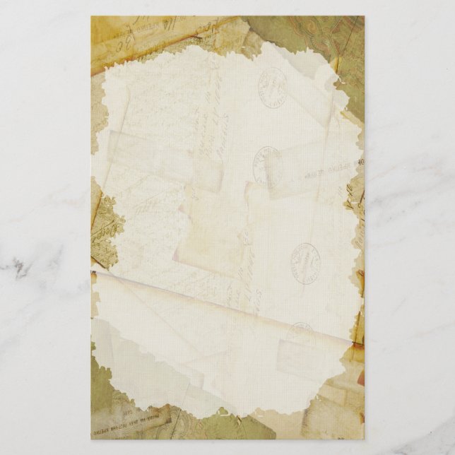 Nostalgiskt gammalt Brev-stationeri Brevpapper (Framsida)