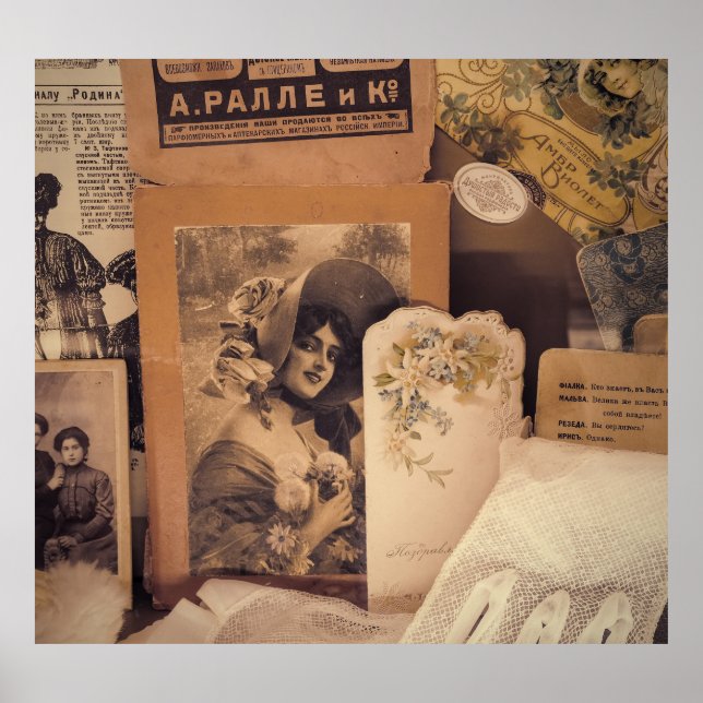 Nostalgiskt glamor: Vintage ryska Porträtt. Poster (Framsidan)