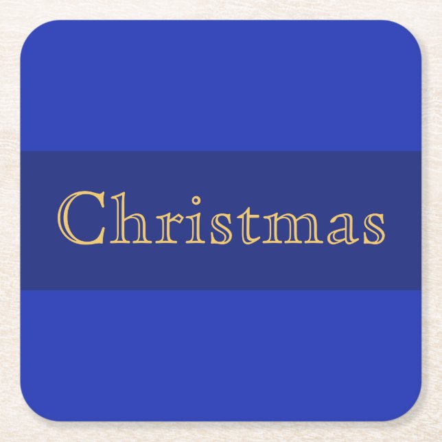 Nostalgiskt julklapp Royalet Blå Rand Underlägg Papper Kvadrat (Framsidan)