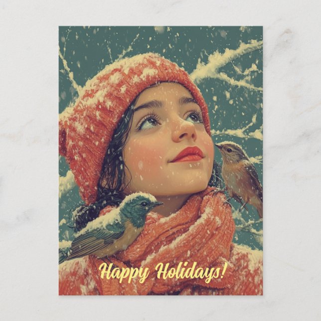 Nostalgiskt julkort helg vykort (Framsida)