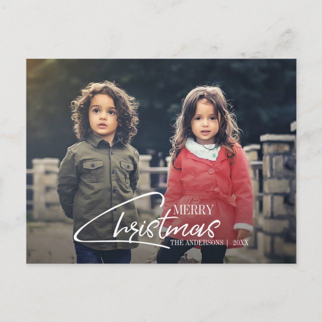 Nostalgiskt julskript - Helgdag Fotovykort Helg Vykort (Framsida)