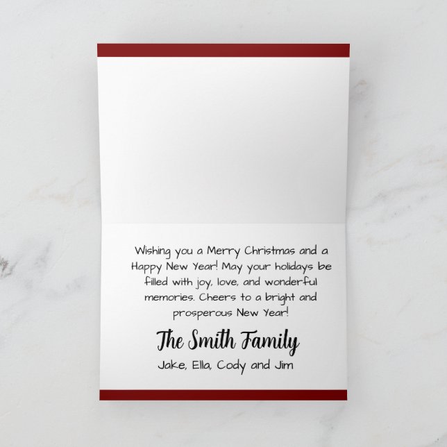 Nostalgiskt jultomten i Sled (Anpassningsbar) Helgkort (Inuti)